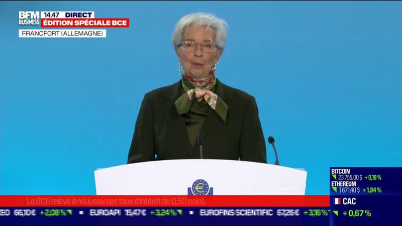 Christine Lagarde commence son discours en félicitant la Croatie