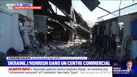 Ukraine: les images des dégâts dans le centre commercial de Krementchouk, visé par une frappe russe