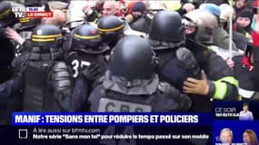 Manifestation à Paris: des tensions entre policiers et pompiers
