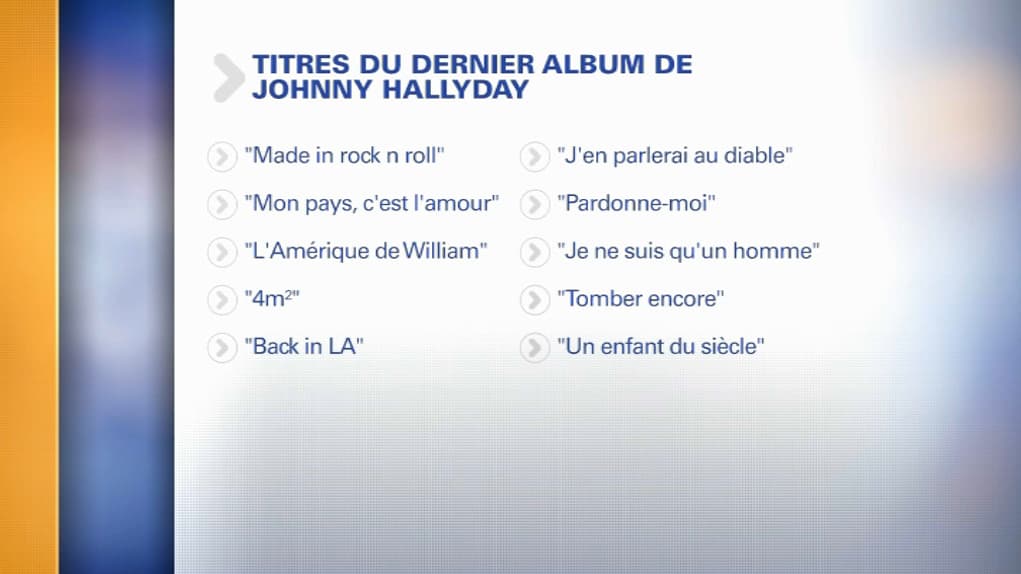 Les 10 titres du futur album de Johnny Hallyday