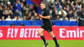 Sam Cane prend un carton jaune lors de la finale de la Coupe du monde perdue par la Nouvelle-Zélande contre l'Afrique du Sud (12-11), le 28 octobre 2023