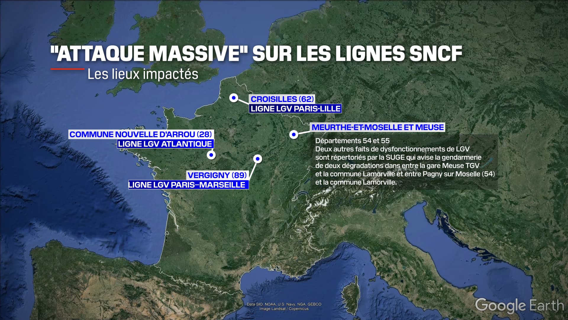 SNCF: ce que l'on sait du "sabotage" des lignes TGV qui va toucher 800.000  voyageurs