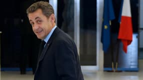 Nicolas Sarkozy au siège de l'UMP début décembre après son élection à la tête du parti 