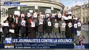 Des journalistes se réunissent pour clamer leur liberté d'informer à Paris