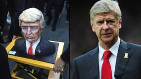 Le fameux gâteaux (à gauche) et Arsène Wenger