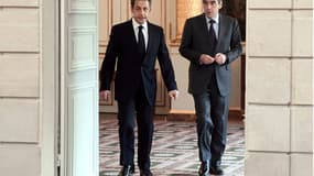 Nicolas Sarkozy et François Fillon à l'Elysée, le 13 janvier 2012.