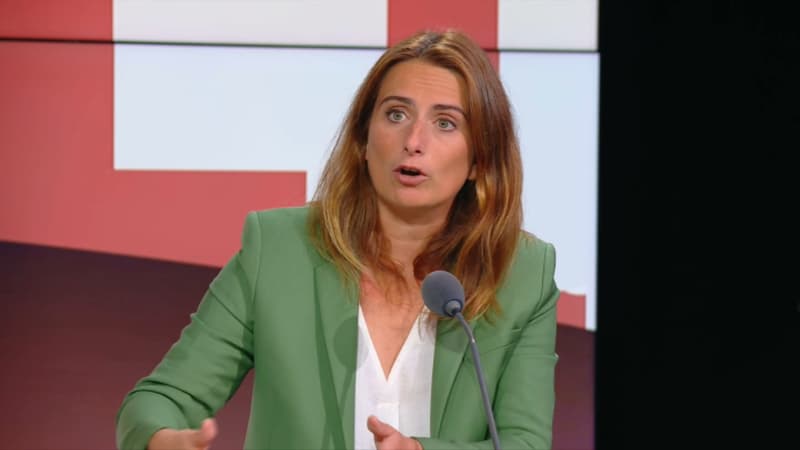 La secrétaire nationale d'Europe écologie-Les Verts (EELV) Marine Tondelier sur le plateau des Grandes Gueules le 25 septembre 2025