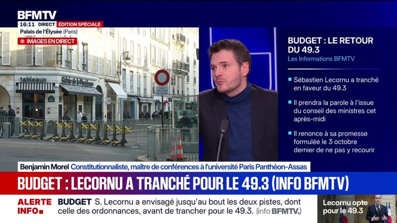 Budget: "Il n'y aura pas un seul 49.3, mais au minimum trois", explique Benjamin Morel, constitutionnaliste
