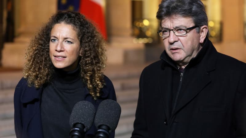 Charlotte Girard aux côtés de Jean-Luc Mélenchon le 21 novembre 2017.