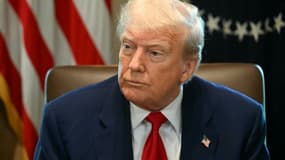 Le président américain Donald Trump lors d'une réunion de son gouvernement à la Maison Blanche, le 30 avril 2025 à Washington
