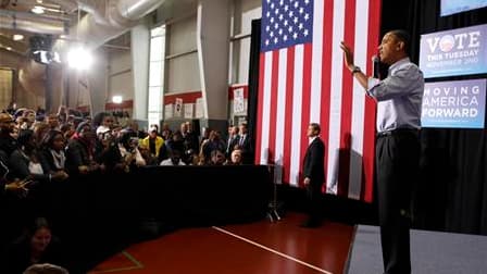 Meeting de Barack Obama à la Temple University de Philadelphie. Le président américain a exhorté les électeurs démocrates à se mobiliser, les prévenant qu'une victoire républicaine aux élections de mi-mandat pourrait renverser le cours de son mandat. /Pho