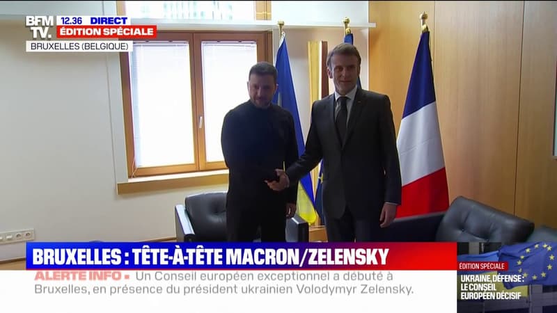 Conseil européen: tête-à-tête entre Emmanuel Macron et Volodymyr Zelensky