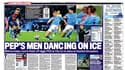 "Les hommes de Pep dansent sur la glace, "image le Daily Mail