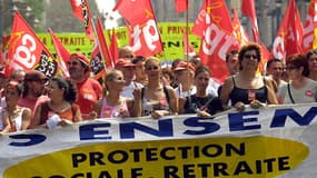 En 2003, des manifestations contre la réforme Fillon sur les retraites