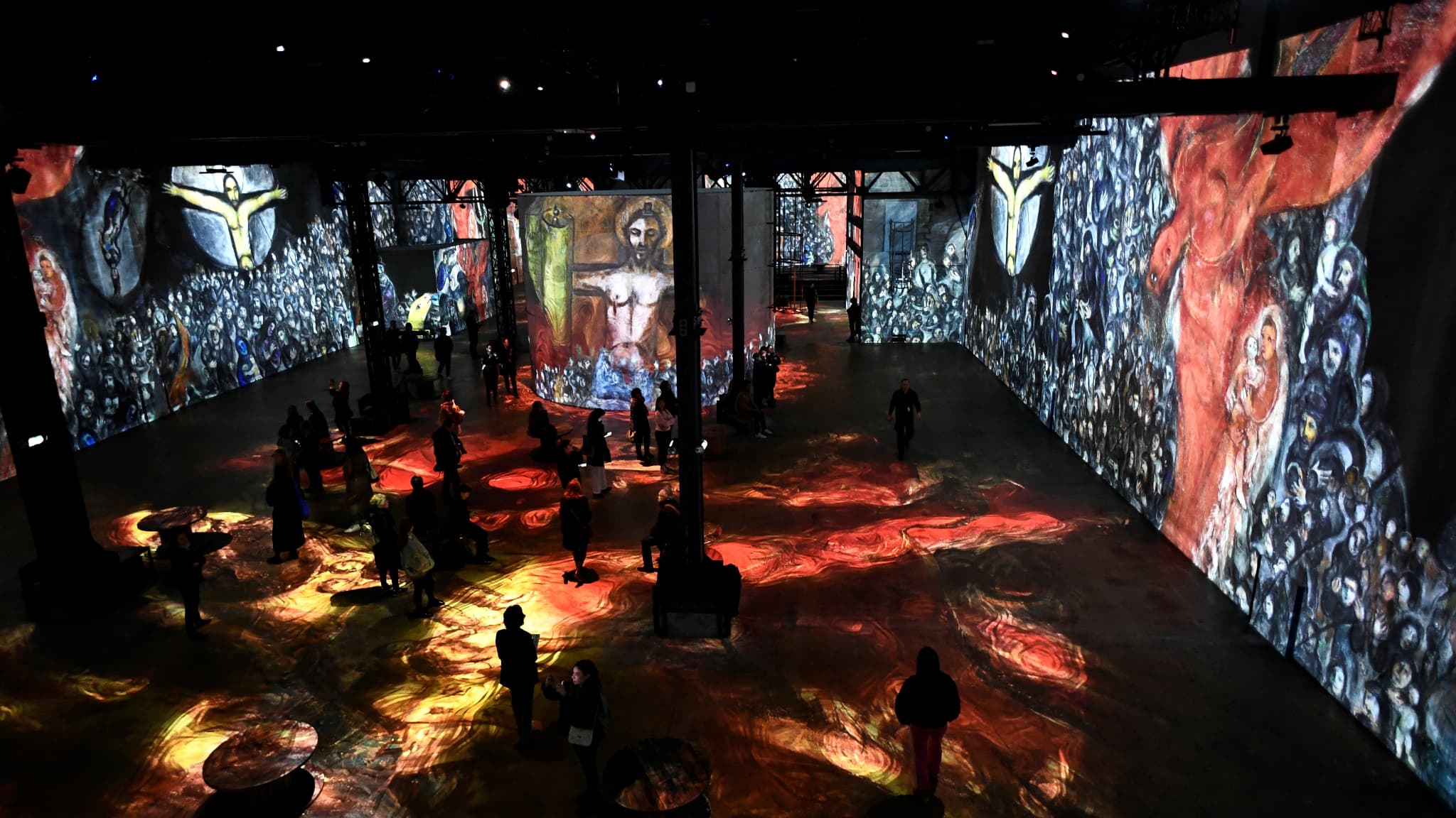L'exposition "Chagall, Paris-New York" montrée à l'Atelier des Lumières à Paris le 16 février 2023. L'exposition "Chagall, Paris-New York" montrée à l'Atelier des Lumières à Paris le 16 février 2023.