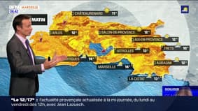 Weather Bouches-du-Rhône: sky divided between clouds and sunny spells, 24°C in Marseille