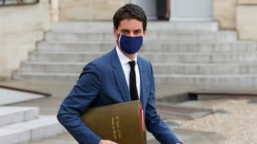 Le porte-parole du gouvernement Gabriel Attal, le 10 mars 2021 à Paris