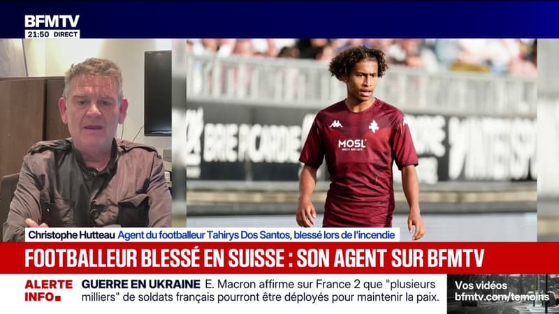 "Il souffre, mais il est conscient": Christophe Hutteau, agent du footballeur Tahirys Dos Santos, blessé lors de l'incendie à Cran-Montana, donne des nouvelles du jeune homme sur BFMTV