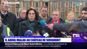 Incendie du château de Serquigny dans l'Eure: la ministre de la Culture sur place 