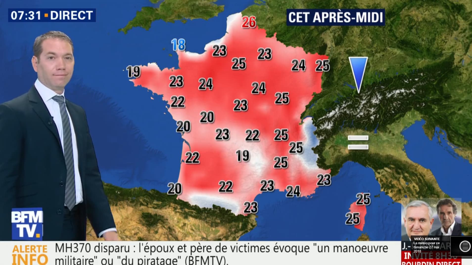Températures pour l'après-midi du mardi 29 mai 2018 - Températures pour l'après-midi du mardi 29 mai 2018 -