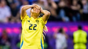 Smilla Holmberg lors de Suède-Angleterre à l'Euro féminin, le 17 juillet 2025.
