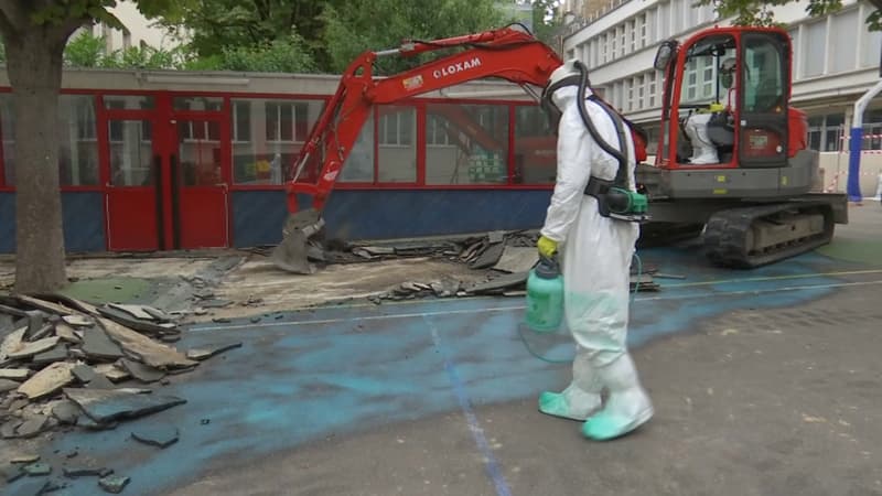 Une opération de dépollution au plomb dans une école à Paris.