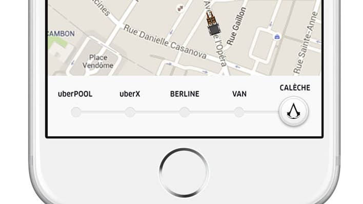 Le 23 octobre, l'option "Calèche" sera disponible aux côtés des modes de transport usuels proposés par l'application Uber Le 23 octobre, l'option "Calèche" sera disponible aux côtés des modes de transport usuels proposés par l'application Uber