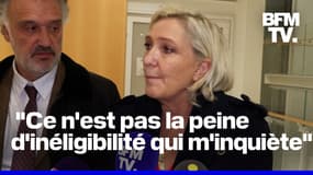 Procès des emplois fictifs du FN: Marine Le Pen s'exprime à la sortie de ses 3 jours d'audience 