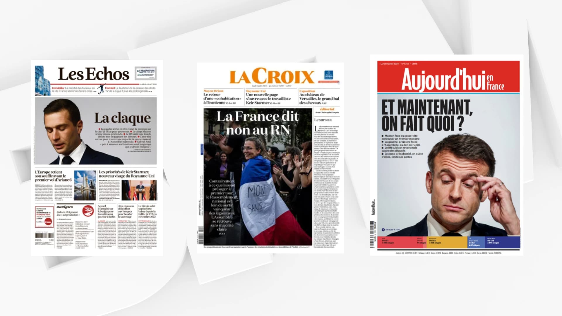 Les Échos La Croix et Aujourd'hui en France