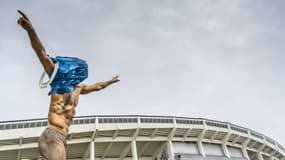La statue vandalisée.