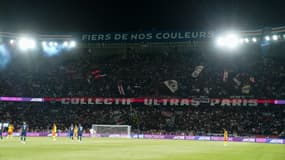 Le Collectif Ultras Paris (CUP) lors du match PSG-Lens (3-1, 3e journée de Ligue 1), le 26 août 2023