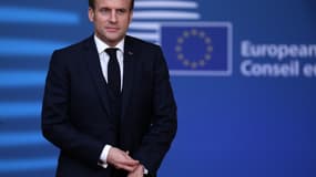 Emmanuel Macron à Bruxelles le 20 février 2020.