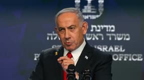 Le Premier ministre israélien Benjamin Netanyahu lors d'une conférence de presse à Jérusalem, le 21 mai 2025. Photo d'illustration