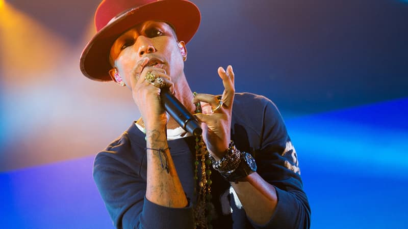 Pharrell Williams, en concert en Allemagne, le 16 septembre 2014.