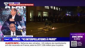 Paris: Laurent Nuñez annonce "43 interpellations" en marge de la mobilisation contre la réforme des retraites
