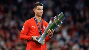 La fierté de Cristiano Ronaldo après la victoire du Portugal en Ligue des Nations contre l'Espagne (2-2, 5 t.a.b. 3), le 8 juin 2025