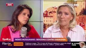 Marine Le Pen juge la "mise en cause" de Karim Benzema de la part du ministre de l'Intérieur comme une "diversion"