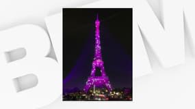La Tour Eiffel illuminée en rose pour sensibiliser au dépistage du cancer du sein.