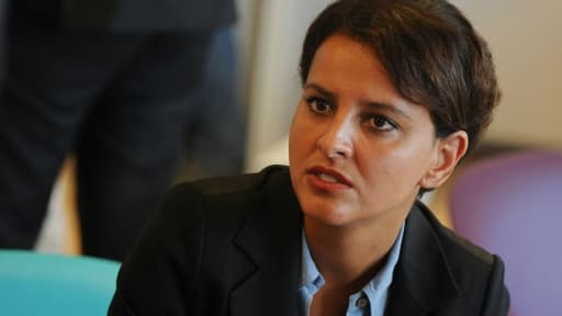 La ministre de l'Education nationale, Najat Vallaud-Belkacem, lors de la visite d'un collège le 28 août 2015 à La Rochelle