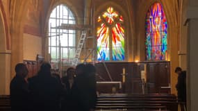 L'église de Charly, où le dernier vitrail du père Ribes sera prochainement retiré avant d'être remplacé.