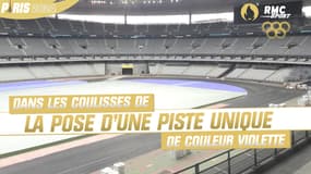 Jeux olympiques : dans les coulisses de la pose d'une piste d'athlétisme unique, de couleur violette
