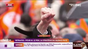 Retraites: pour Marine Le Pen, la stratégie du silence paye 
