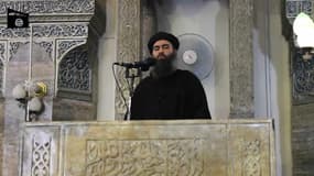 Abu Bakr al-Baghdadi dans une vidéo de propagande de l'État islamique diffusée le 5 juillet 2014