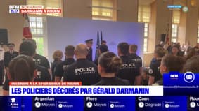 Synagogue de Rouen: Gérald Darmanin a décoré les policiers et pompiers intervenus pour neutraliser le suspect