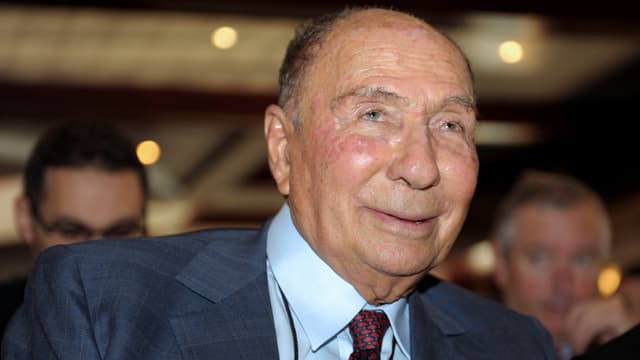 Serge Dassault, lors de la présentation des résultats de son groupe, en 2014.