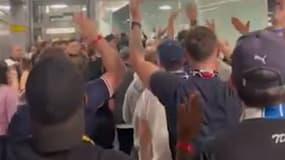 Les parisiens mettent l'ambiance à Dortmund avant la demi-finale aller de Ligue des champions, le 01/05/2024