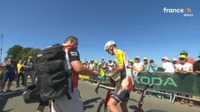 Louis Barré à l'arrivée de la 7e étape du Tour de France, le 11 juillet 2025.