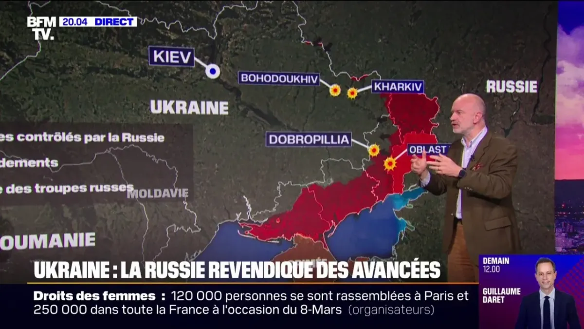 Les avancées de l'armée russe, depuis l'accentuation des bombardements ...