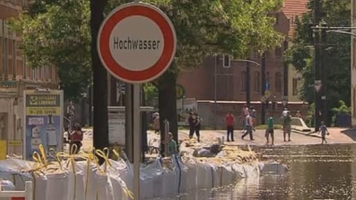 A Magdebourg, à l'Est de l'Allemagne, l'Elbe est montée jusqu'à 7 mètres.