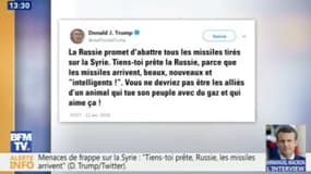 Syrie: Donald Trump prévient la Russie par un tweet